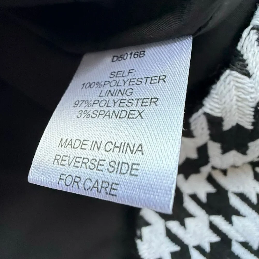 NWT Alexia Admor “Jenni” Tweed Shirtdress black/white houndstooth. Size 10 - Picture 13 of 15